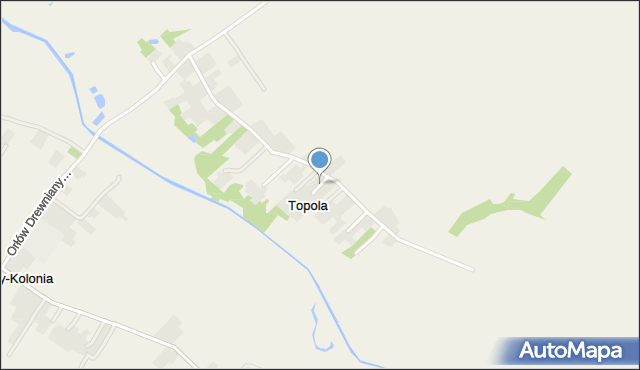 Topola gmina Izbica, Topola, mapa Topola gmina Izbica