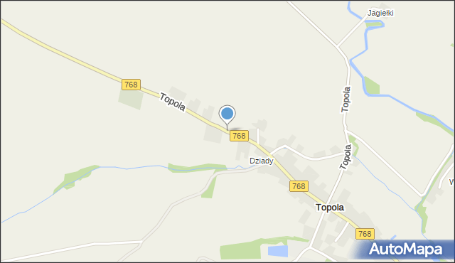 Topola gmina Skalbmierz, Topola, mapa Topola gmina Skalbmierz