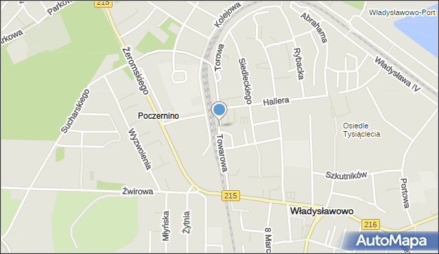 Władysławowo powiat pucki, Towarowa, mapa Władysławowo powiat pucki