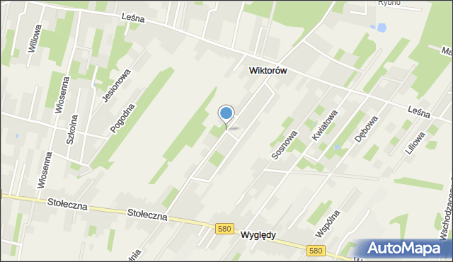 Wyględy, Topolowa, mapa Wyględy