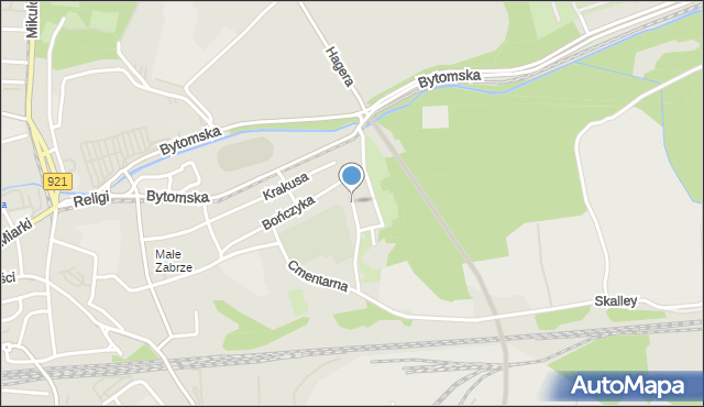 Zabrze, Tomeczka Antoniego, ks., mapa Zabrza