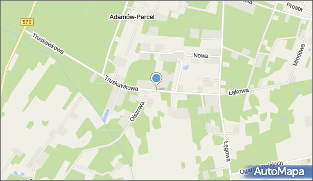 Adamów-Parcel, Truskawkowa, mapa Adamów-Parcel