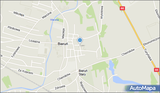 Bieruń, Trochy Jana, ks., mapa Bieruń