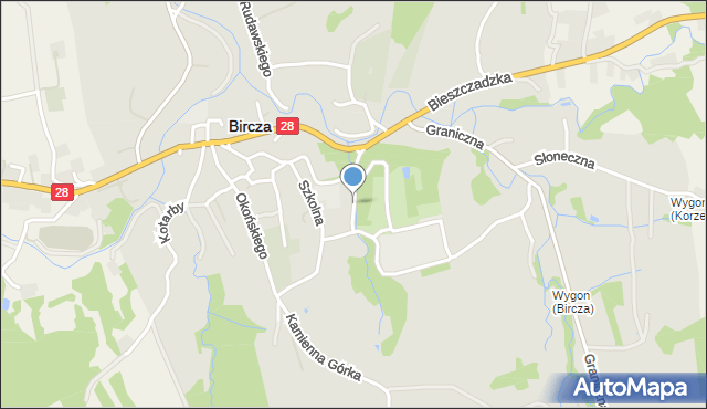 Bircza, Trakt Węgierski, mapa Bircza