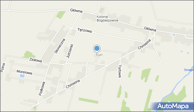 Bogdaszowice, Truskawkowa, mapa Bogdaszowice