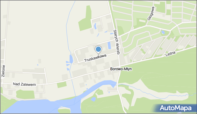 Borowo-Młyn, Truskawkowa, mapa Borowo-Młyn