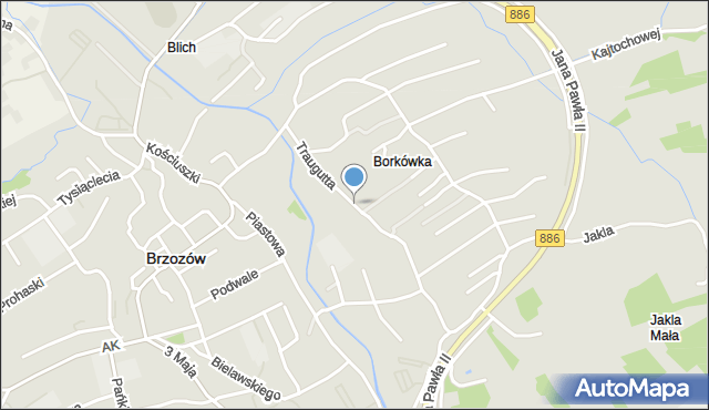 Brzozów, Traugutta Romualda, gen., mapa Brzozów