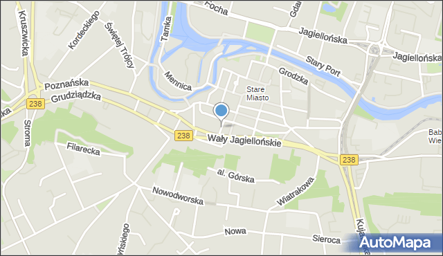 Bydgoszcz, Trybunalska, mapa Bydgoszczy