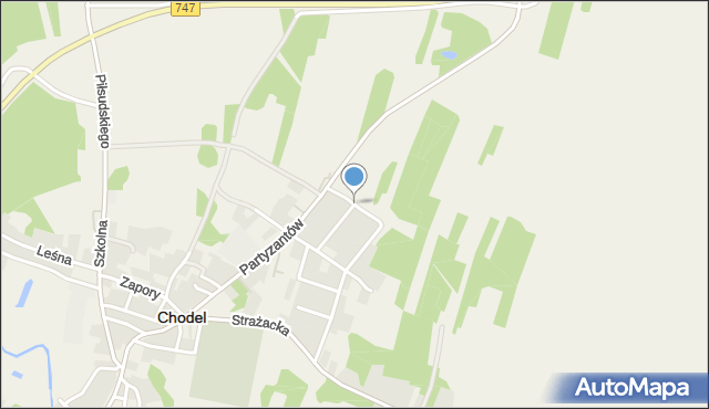 Chodel, Trzcińskiego Dionizego, hr., mapa Chodel