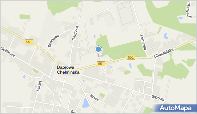 Dąbrowa Chełmińska, Truskawkowa, mapa Dąbrowa Chełmińska