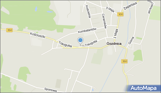 Gozdnica powiat żagański, Traugutta Romualda, gen., mapa Gozdnica powiat żagański