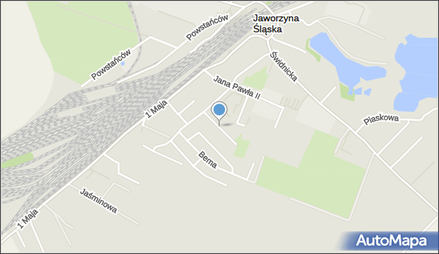 Jaworzyna Śląska, Traugutta Romualda, gen., mapa Jaworzyna Śląska