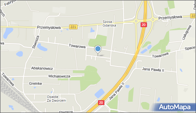 Kościerzyna, Transportowców, mapa Kościerzyna