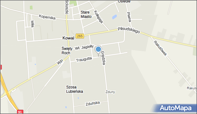 Kowal, Traugutta Romualda, gen., mapa Kowal