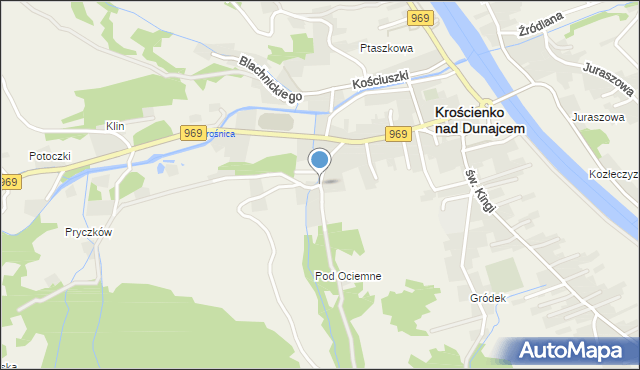 Krościenko nad Dunajcem, Trzech Koron, mapa Krościenko nad Dunajcem