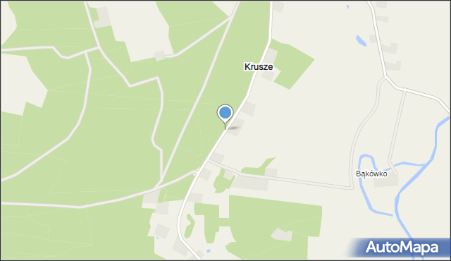 Krusze gmina Warlubie, Trzy Chałupy, mapa Krusze gmina Warlubie