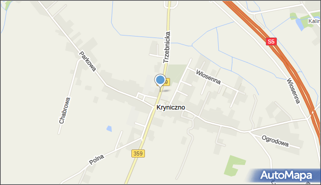 Kryniczno gmina Wisznia Mała, Trzebnicka, mapa Kryniczno gmina Wisznia Mała