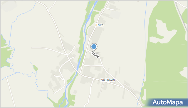 Lasek gmina Nowy Targ, Trute, mapa Lasek gmina Nowy Targ