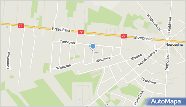 Łódź, Trzykrotki, mapa Łodzi