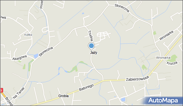 Niepołomice, Trudna, mapa Niepołomice