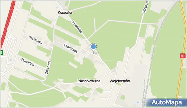Paciorkowizna, Transportowa, mapa Paciorkowizna