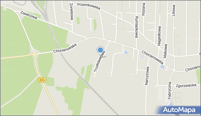 Polkowice, Truskawkowa, mapa Polkowice