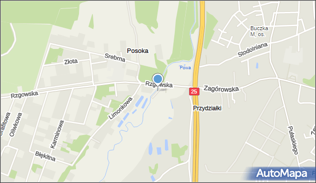 Posoka gmina Stare Miasto, Trawiasta, mapa Posoka gmina Stare Miasto