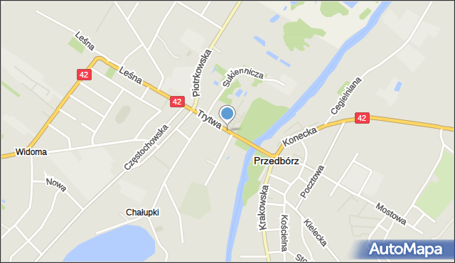 Przedbórz powiat radomszczański, Trytwa, mapa Przedbórz powiat radomszczański