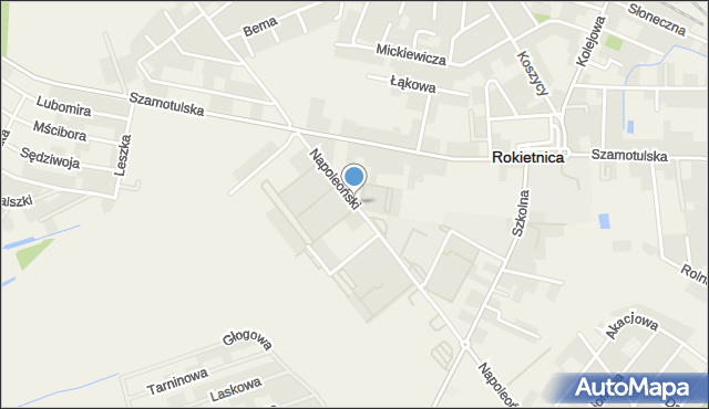 Rokietnica powiat poznański, Trakt Napoleoński, mapa Rokietnica powiat poznański