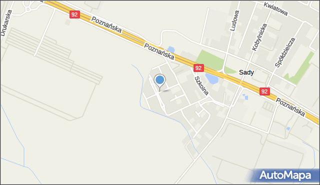 Sady gmina Tarnowo Podgórne, Truskawkowa, mapa Sady gmina Tarnowo Podgórne