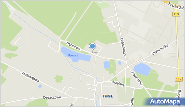 Szczecin, Trzcinowa, mapa Szczecina