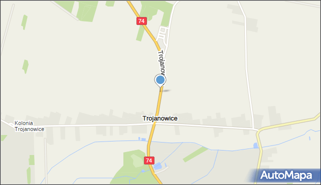 Trojanowice gmina Żarnów, Trojanowice, mapa Trojanowice gmina Żarnów