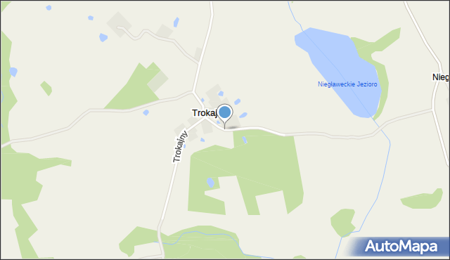 Trokajny gmina Miłakowo, Trokajny, mapa Trokajny gmina Miłakowo