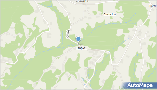 Tropie gmina Gródek nad Dunajcem, Tropie, mapa Tropie gmina Gródek nad Dunajcem