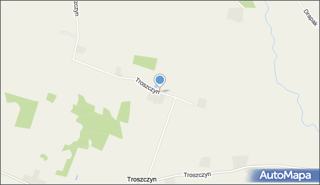 Troszczyn gmina Opalenica, Troszczyn, mapa Troszczyn gmina Opalenica