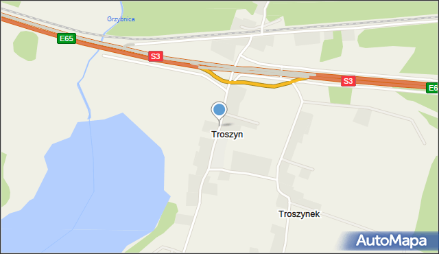 Troszyn gmina Wolin, Troszyn, mapa Troszyn gmina Wolin