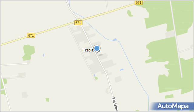 Trzcianka gmina Janów, Trzcianka, mapa Trzcianka gmina Janów