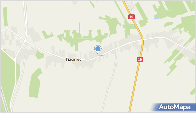 Trzciniec gmina Lubartów, Trzciniec, mapa Trzciniec gmina Lubartów