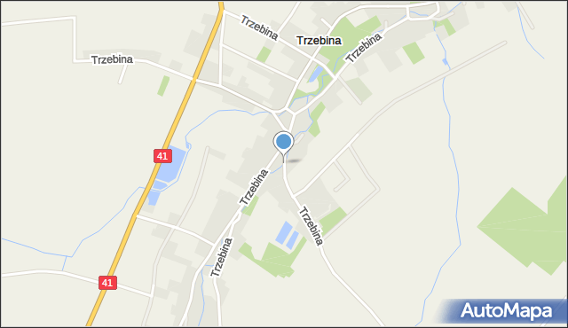 Trzebina gmina Lubrza, Trzebina, mapa Trzebina gmina Lubrza