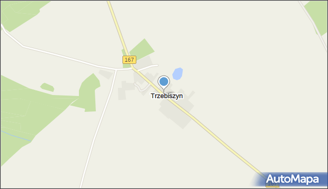 Trzebiszyn gmina Tychowo, Trzebiszyn, mapa Trzebiszyn gmina Tychowo