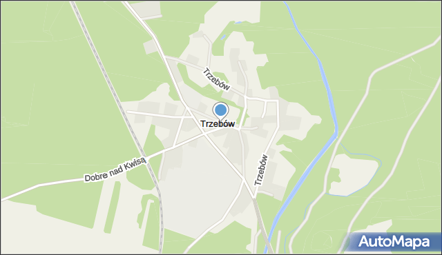 Trzebów gmina Żagań, Trzebów, mapa Trzebów gmina Żagań