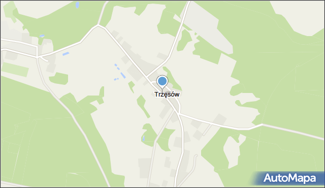 Trzęsów gmina Grębocice, Trzęsów, mapa Trzęsów gmina Grębocice