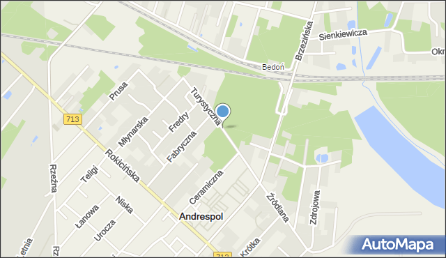 Andrespol, Turystyczna, mapa Andrespol