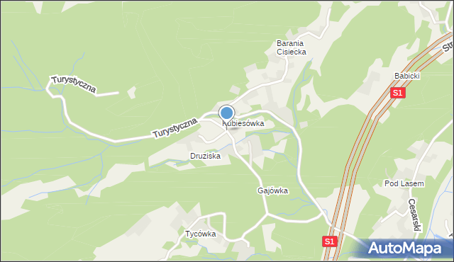 Cisiec, Turystyczna, mapa Cisiec