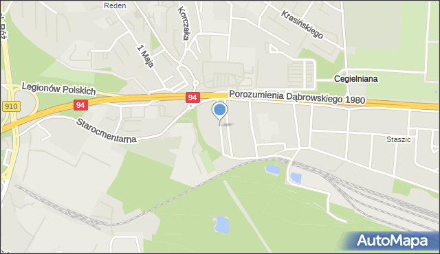 Dąbrowa Górnicza, Tuwima Juliana, mapa Dąbrowa Górnicza