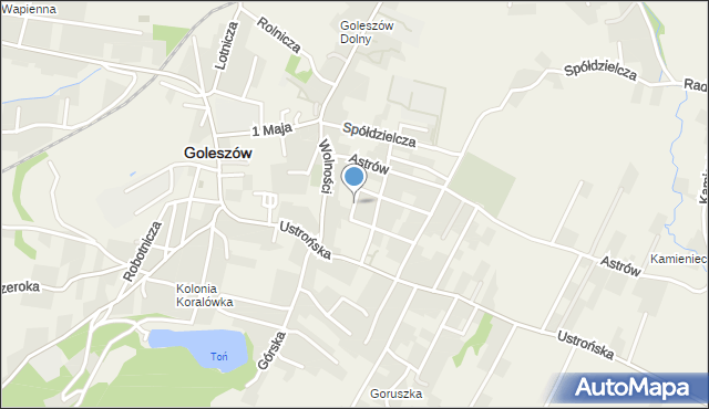 Goleszów powiat cieszyński, Tulipanów, mapa Goleszów powiat cieszyński