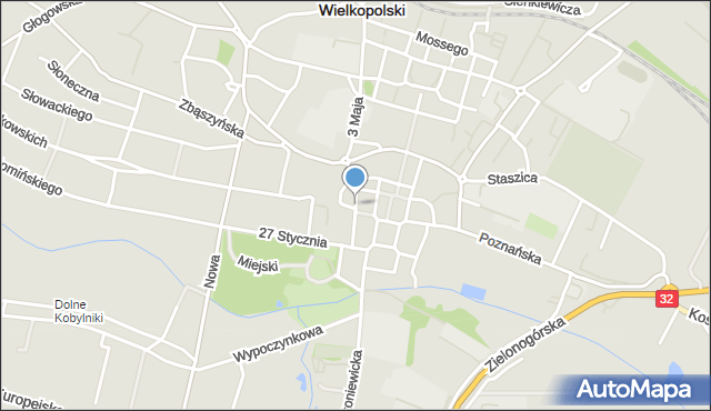 Grodzisk Wielkopolski, Tuszyńskiego, ks., mapa Grodzisk Wielkopolski