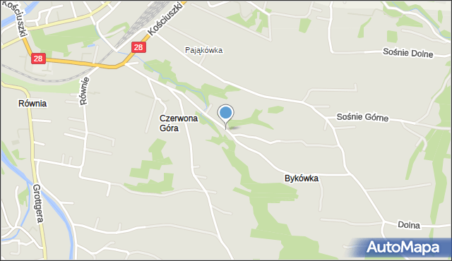 Grybów, Turystyczna, mapa Grybów