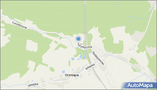 Grzmiąca gmina Głuszyca, Turystyczna, mapa Grzmiąca gmina Głuszyca