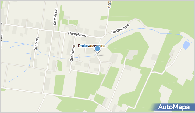 Henrykowo gmina Supraśl, Turkusowa, mapa Henrykowo gmina Supraśl